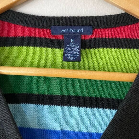 Vintage Westbound Women's M Black Christmas Sweater Vest Snowflake Pattern - Picture 5 of 8